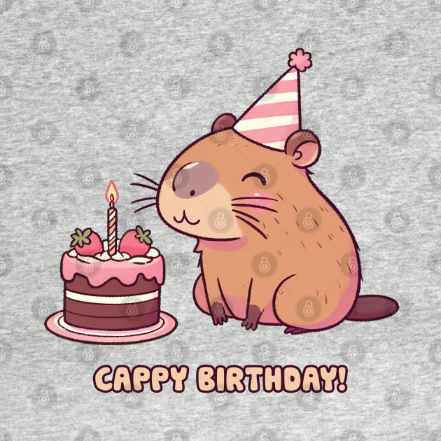 Cappy Capy Birthday Capybara Kawaii by ThesePrints